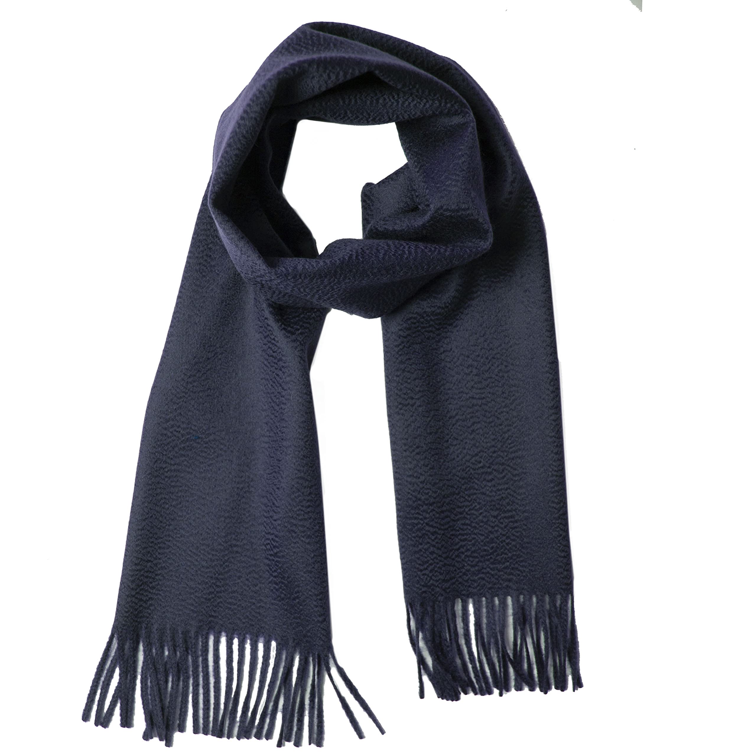 MA.AL.BI 1947 Schal für Herren, Damen, 100 % reines Kaschmir, glänzend, 37 x 180 cm, Blau Einheitsgröße
