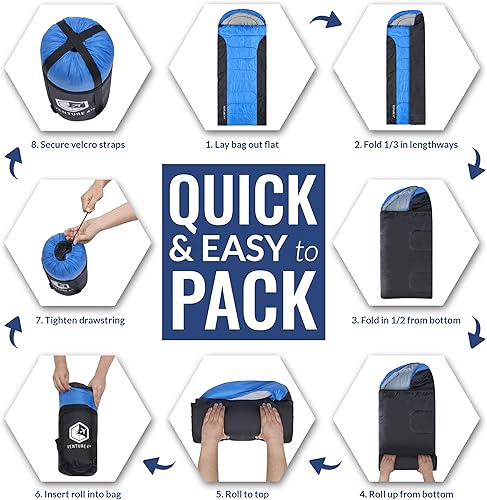 Miniatura 8 de VENTURE 4TH - Saco de dormir para mochilero, ligero, cálido, pero también para tiempo frío, para adultos, niños o parejas, ideal para senderismo,