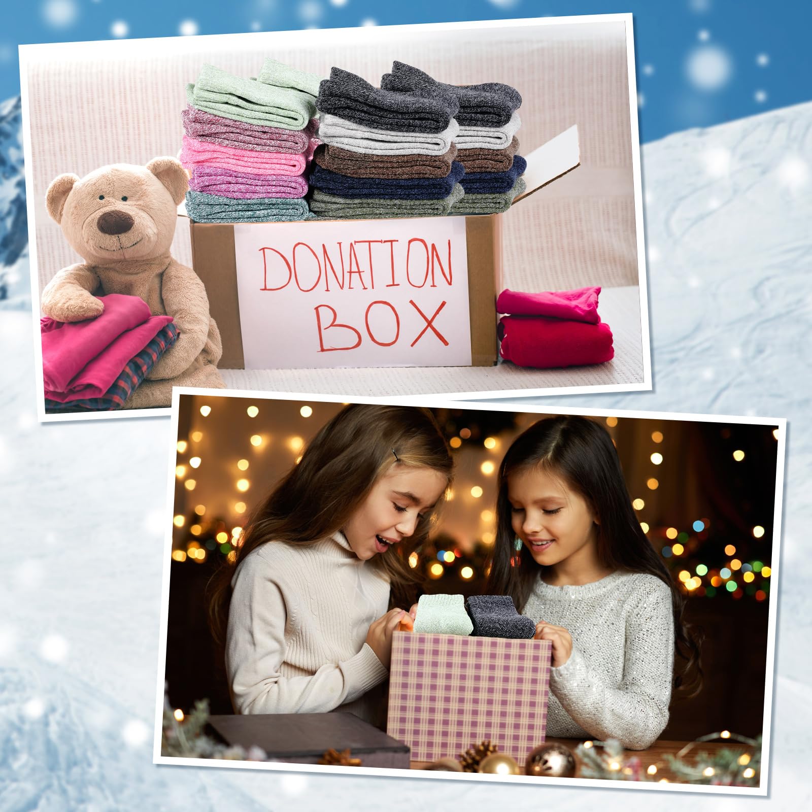 Newcotte 60 paia di calzini termici invernali spessi e morbidi calzini caldi per donne uomini unisex donazione di Natale regali di beneficenza