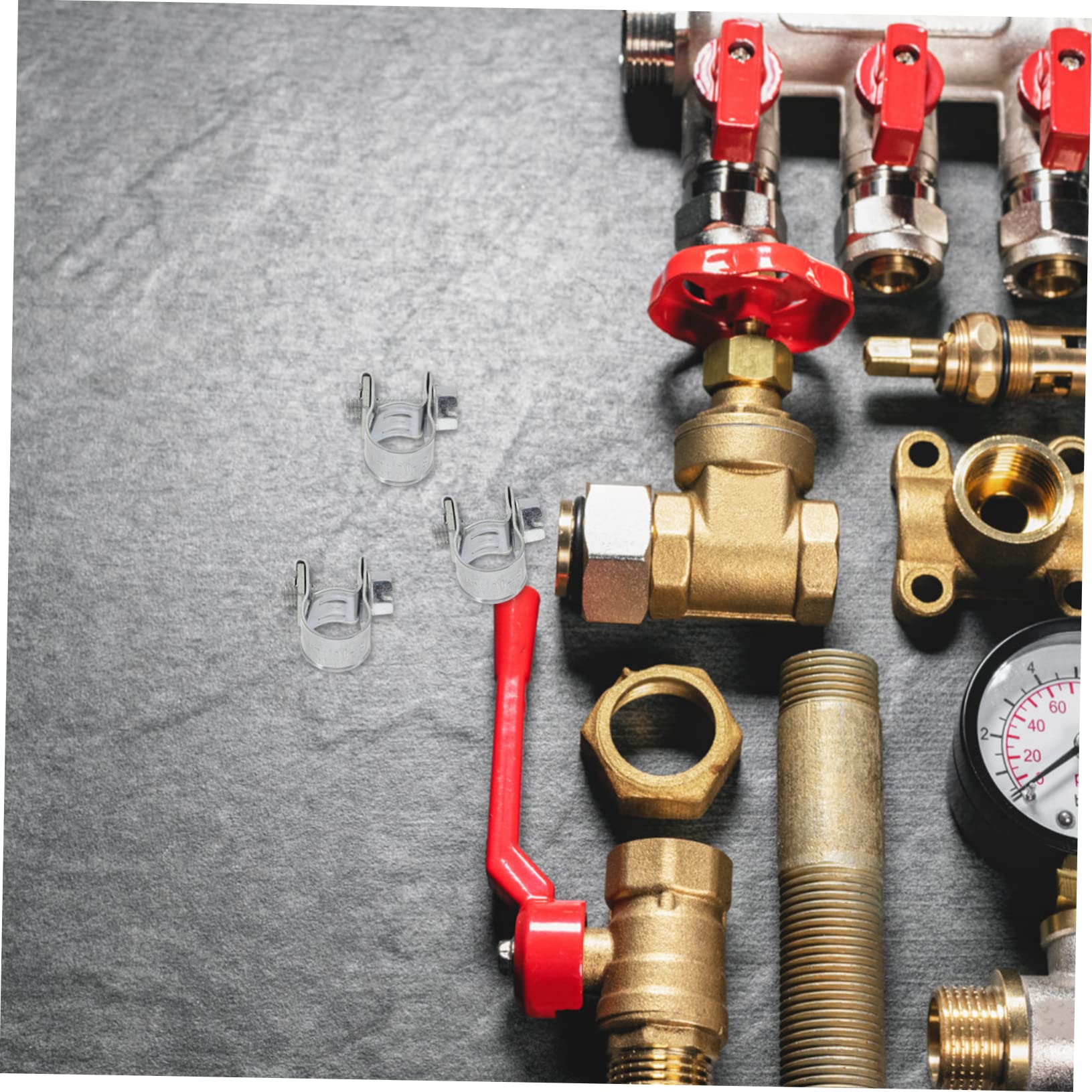 Balacoo Water Pipe 20pcs Mini Hose Clamps Zinc Plated Iron Corrosion Proof for Ships Industrial Use