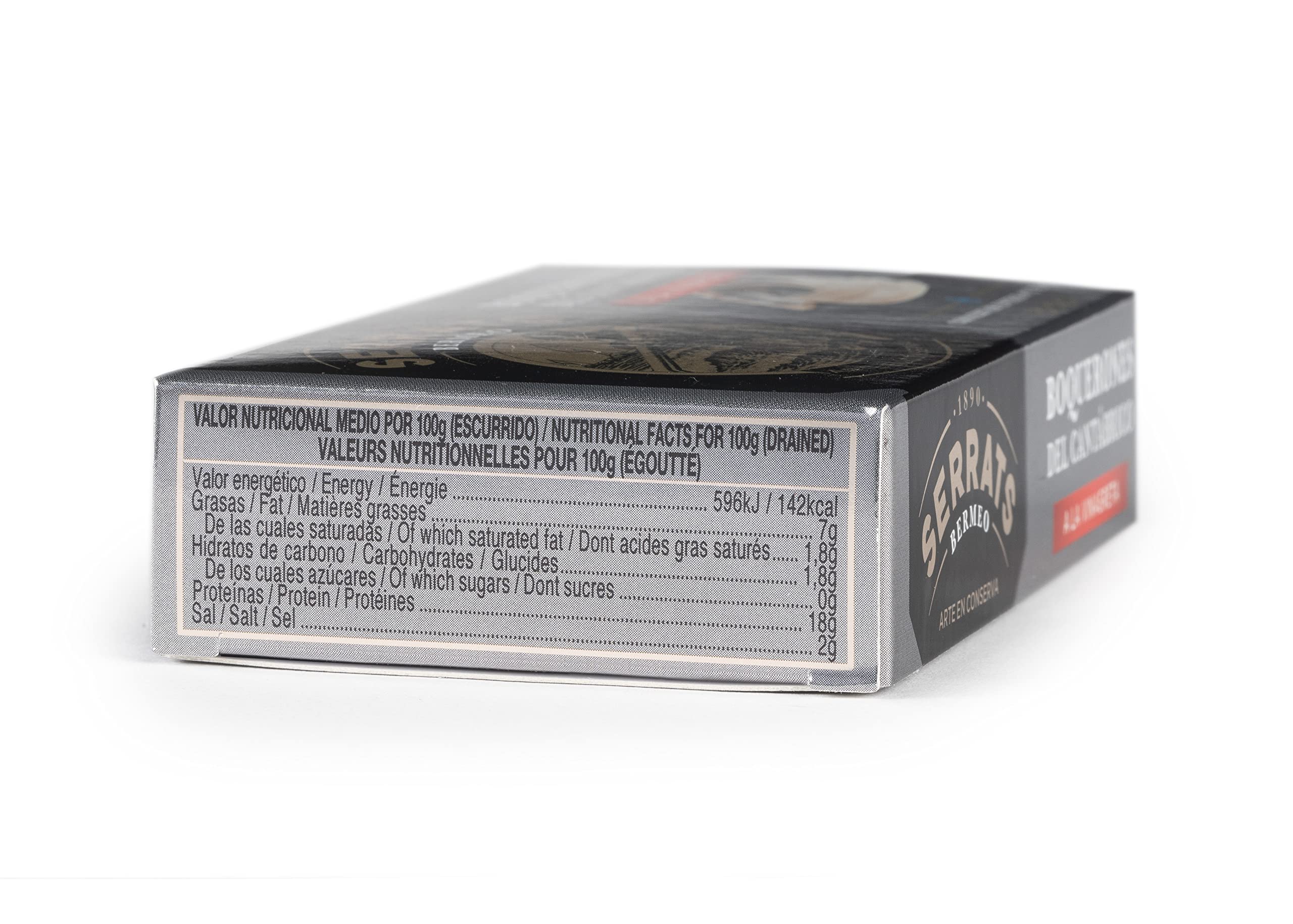 CONSERVAS SERRATS - Boquerones del Cantábrico a la Vinagreta Artesanal Tradicional - 12 Latas x 100g (Total: 1200g) - Macerados en Vinagre - Limpieza Manual - Sin Espinas – Gourmet