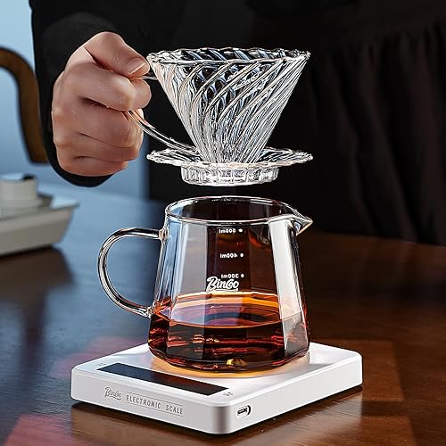 Miniatura 6 de Bincoo Juego de cafetera vertida, cafetera de goteo de cono de 60 en forma de V, incluye jarra de café de vidrio borosilicato de 16 onzas y gotero