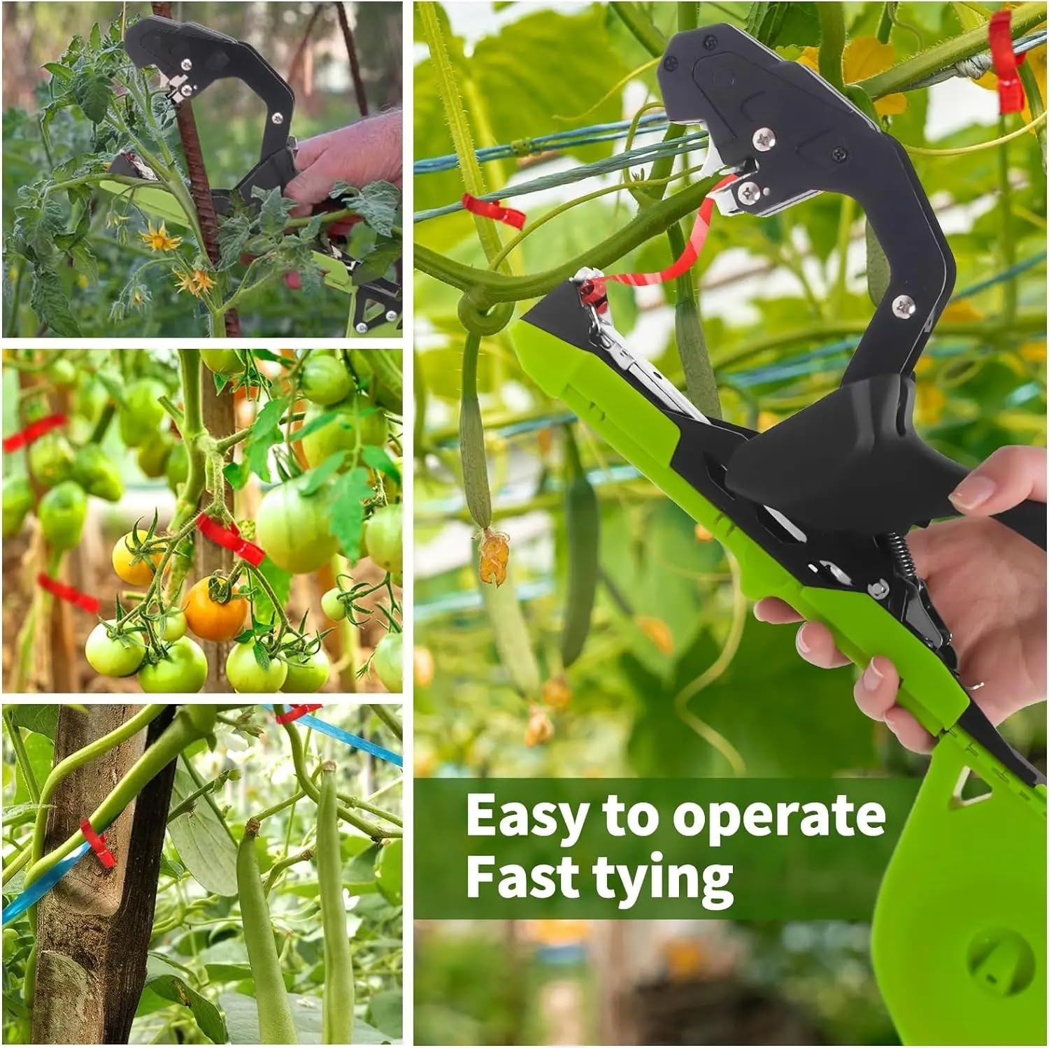 Alicate de corte Máquina de atado de plantas Rama de planta Máquina de encuadernación de atado a mano con cinta adhesiva de atar en la vid Garden Terrela Cinta de planta Maquinas encuadernadoras