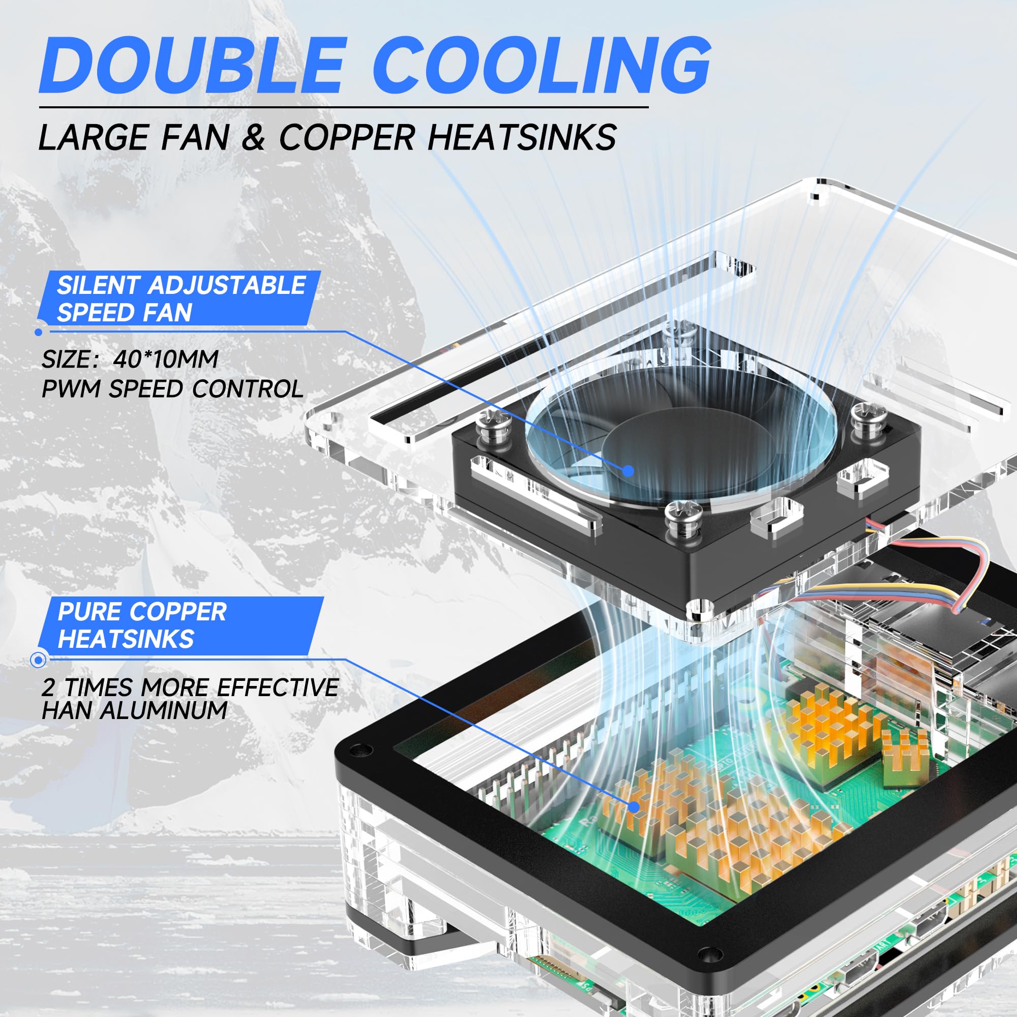 Case Miuzei Per Raspberry Pi 5 Con Alimentatore 27W - Dissipazione Alluminio, Raffreddamento Passivo - Foto 5
