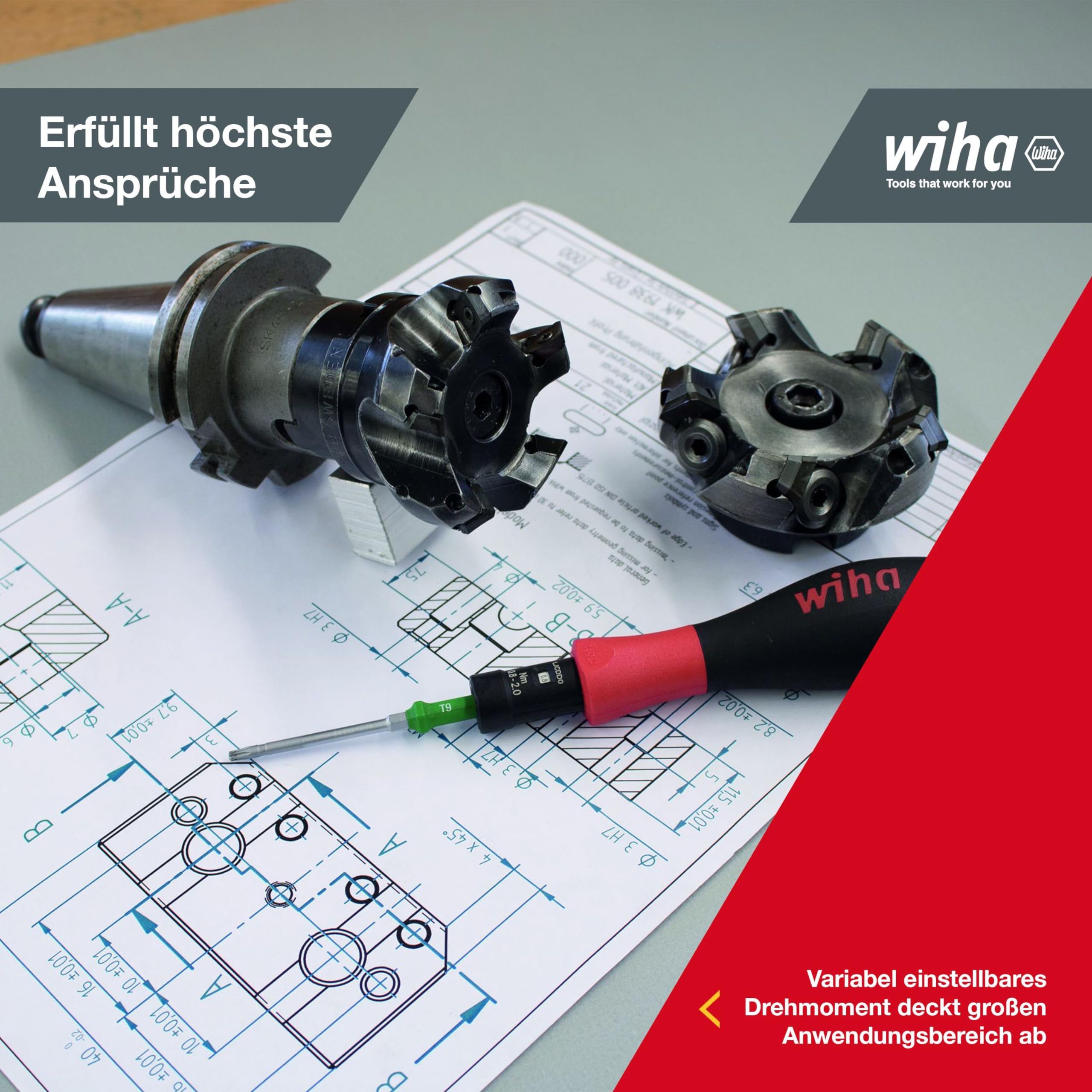 WIHA 34614-game śrubokrętów dynamometrycznych Torquevario®-S 2852S1001 TORQUEVARIO-S 0,8-5,0 NM Ref. 2852S1001