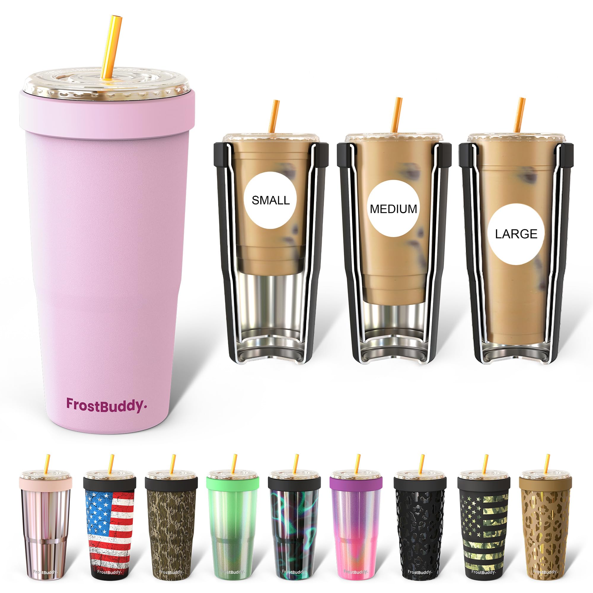 Frost Buddy Togo Buddy - 30 oz Stainless Steel Vacuum Insulated Tumbler - Thermal Mug for Hot and Cold Drinks - Dunkin Cup (Pastel Pink)