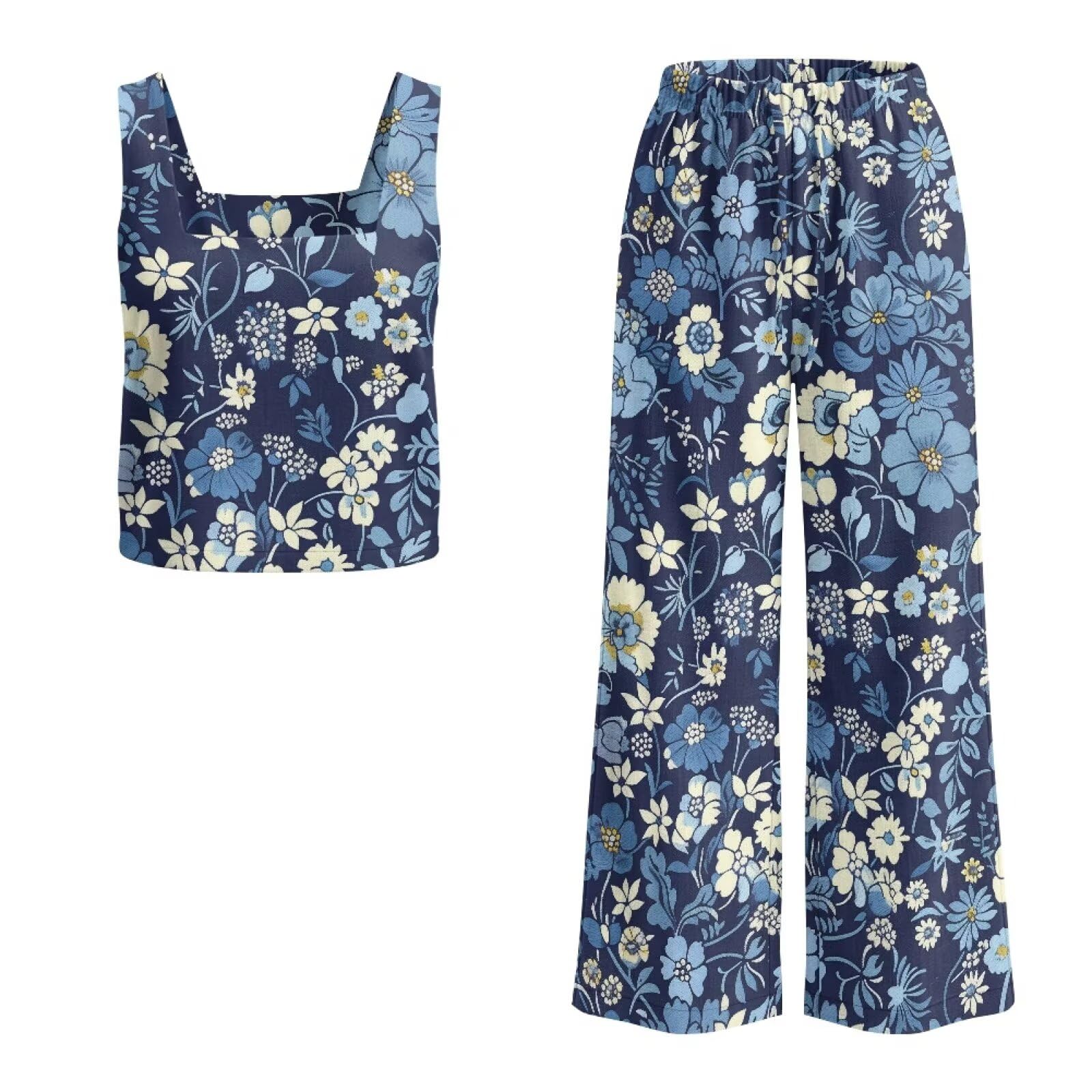 Xoenoiee Zweiteiliges Set für Damen, Sommer-Outfits, Lounge-Sets, Strandurlaub-Kleidung, Flughafen-Reisen, passende Outfits