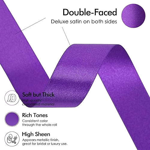 Vista 819 de MEEDEE Orange Satin Ribbon - 1.5 inch Double Faced Satin Ribbon, 50 Yards - Neon Tangerine - For Christmas, Thanksgiving, Halloween, Weddings