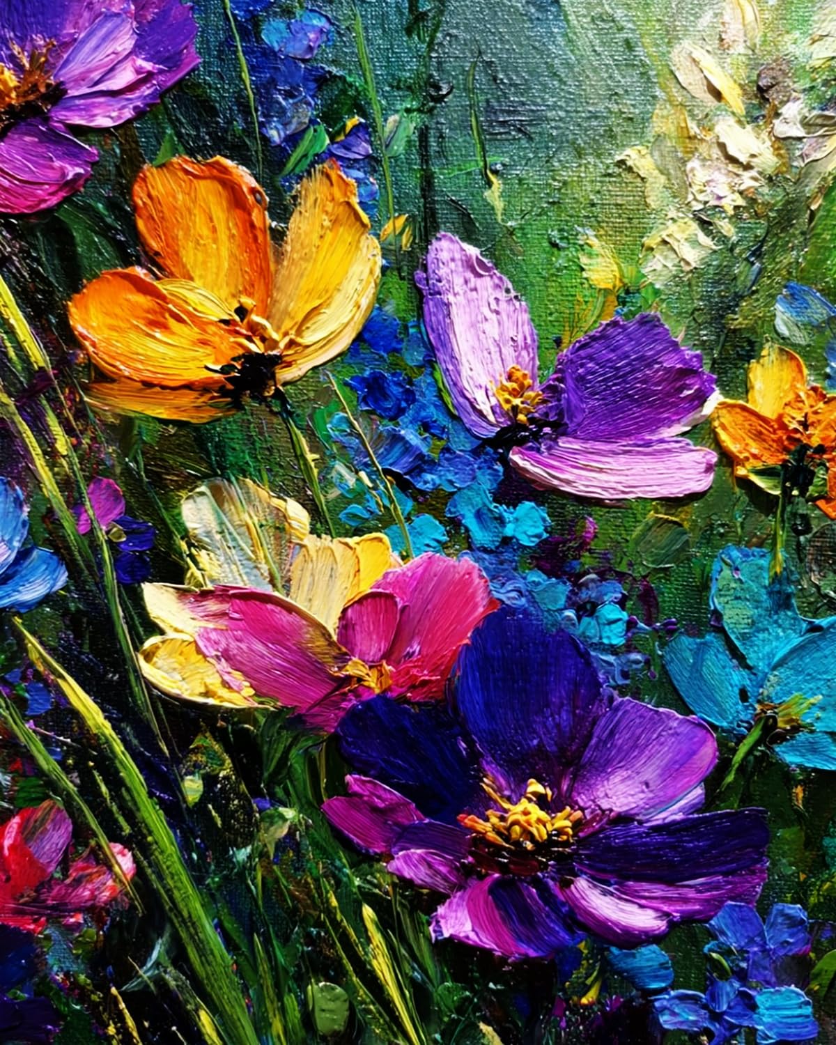 Liubaishi Multicolour Paint By Numbers For Adults, Wildflower Dream, 40X50 Cm Acrylic Canvas Painting Kit