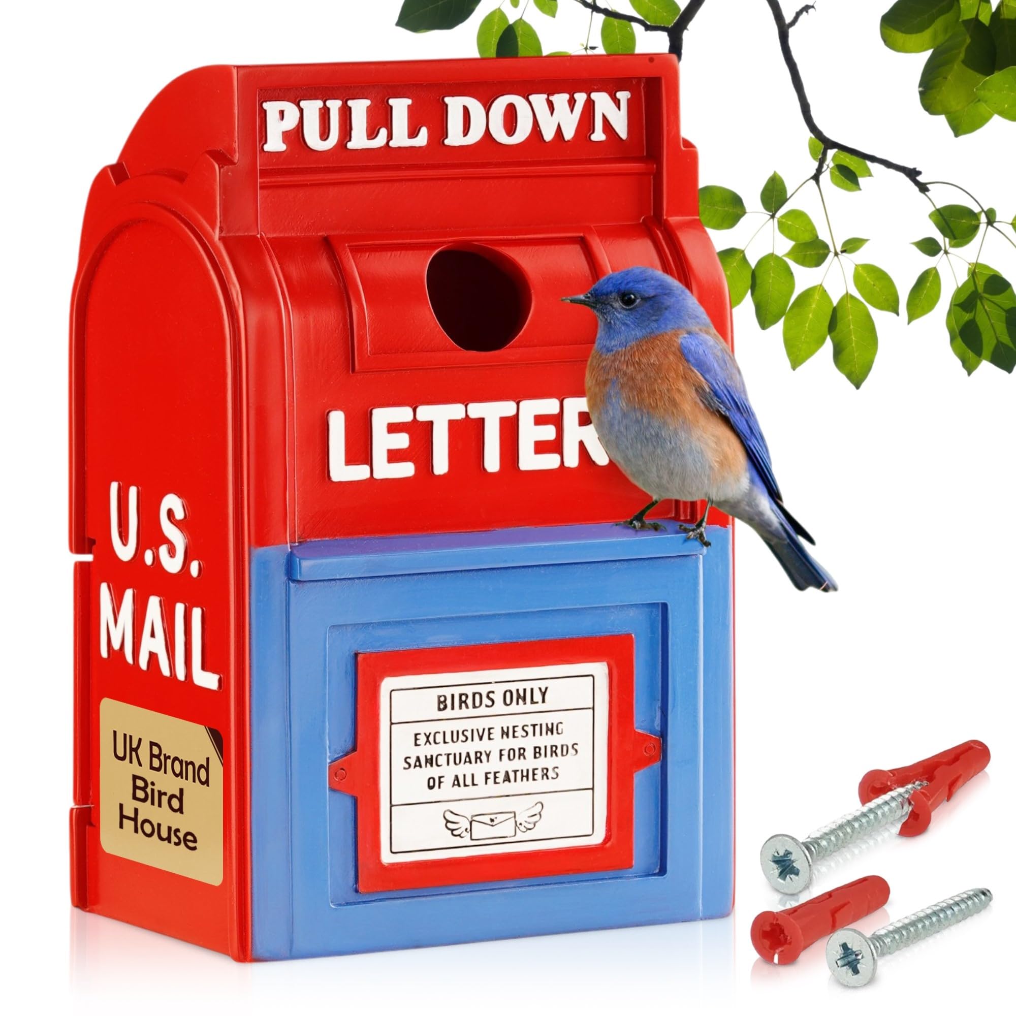 Muldale US Postbox Birdhouse - Traditional American Letter