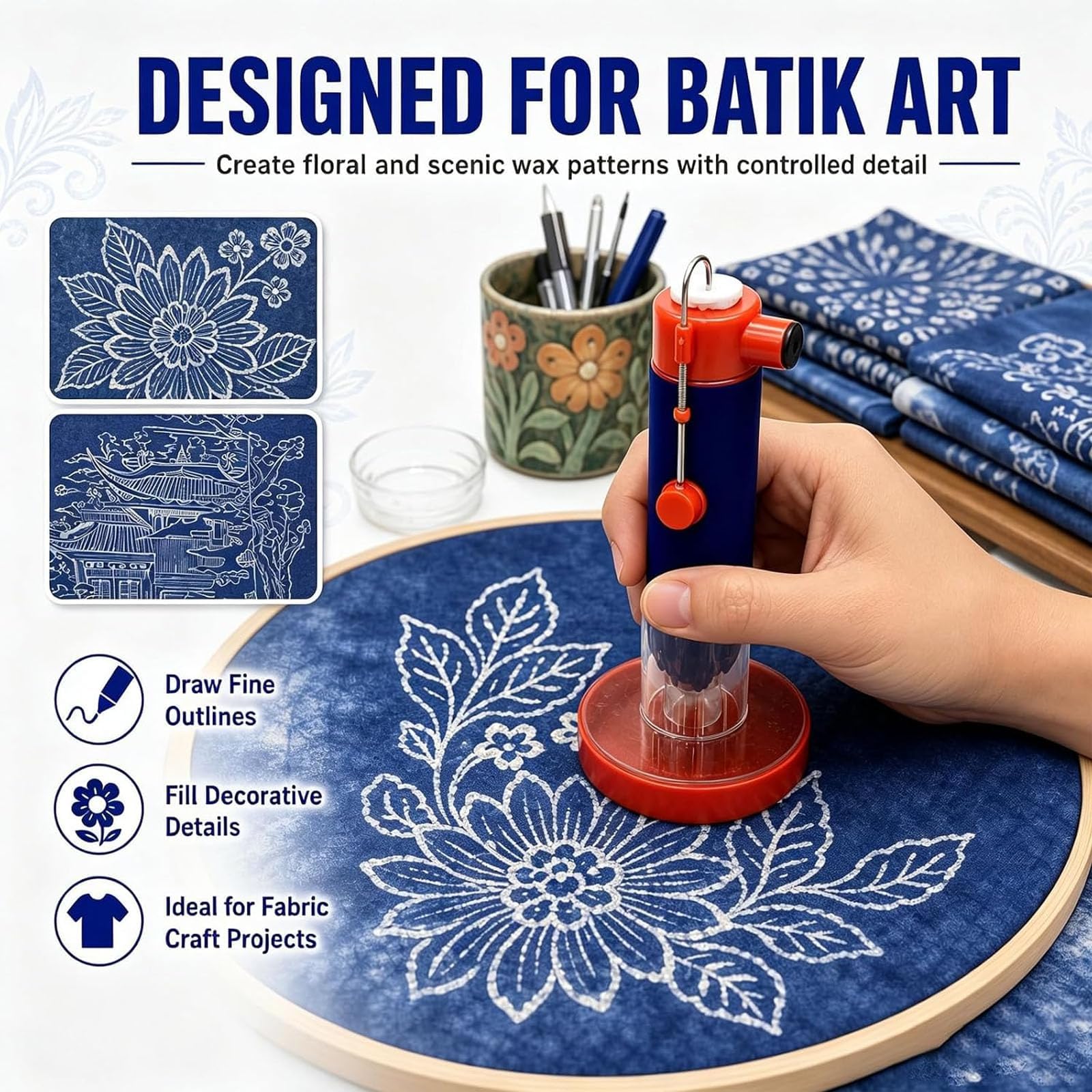 Elektrischer Kistka-Wachsstift, Batik-Werkzeugset