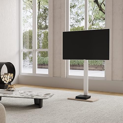 Miniatura 23 de FITUEYES Soporte de TV de suelo para dormitorio, sala de estar, soporte de TV de esquina alto para televisores de 32, 37, 43, 50, 55, 60, 65, 70