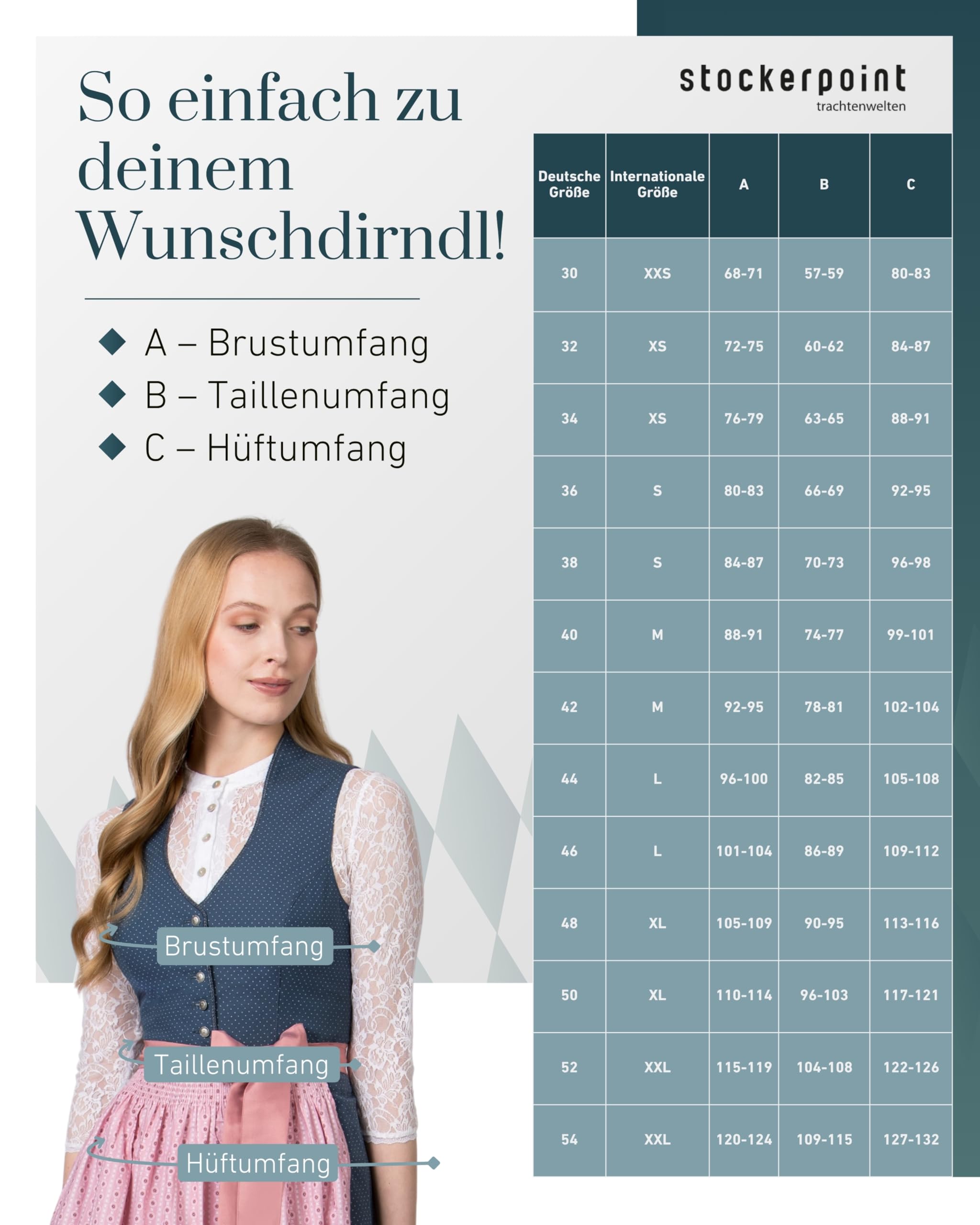 Stockerpoint Damen Marina Midi Dirndl (1er Pack)