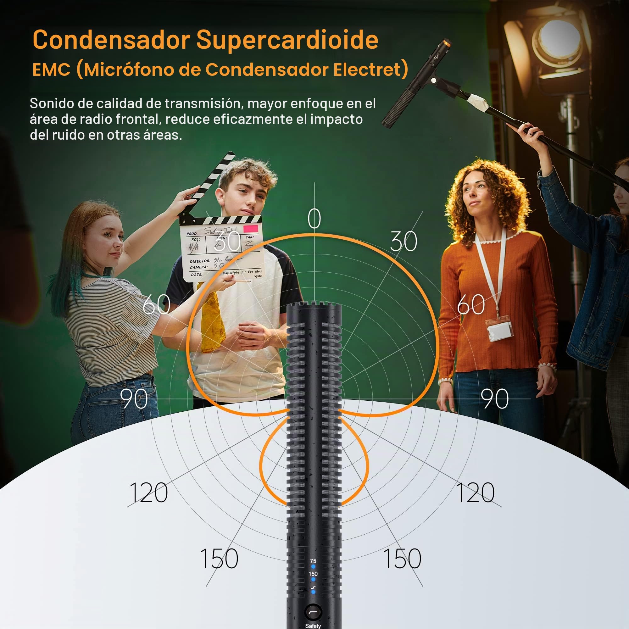 COMICA VM30 Micrófono inalámbrico con micrófono de Escopeta y Receptor,Micrófono de Condensador Supercardioide,Micrófono de Pluma Inalámbrico para Cineasta, Entrevista,Reportero,Youtuber,Podcast | Micrófono de cámara de 3,5 mm, USB-C, para DSLR, videocáma