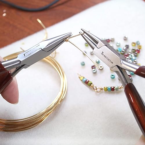 Miniatura 9 de The Beadsmith Alicates cóncavos (huecos)punta redonda - Serie de elementos de alambre - 6.25" (159mm) - Mandíbulas de acero y resortes de doble hoja