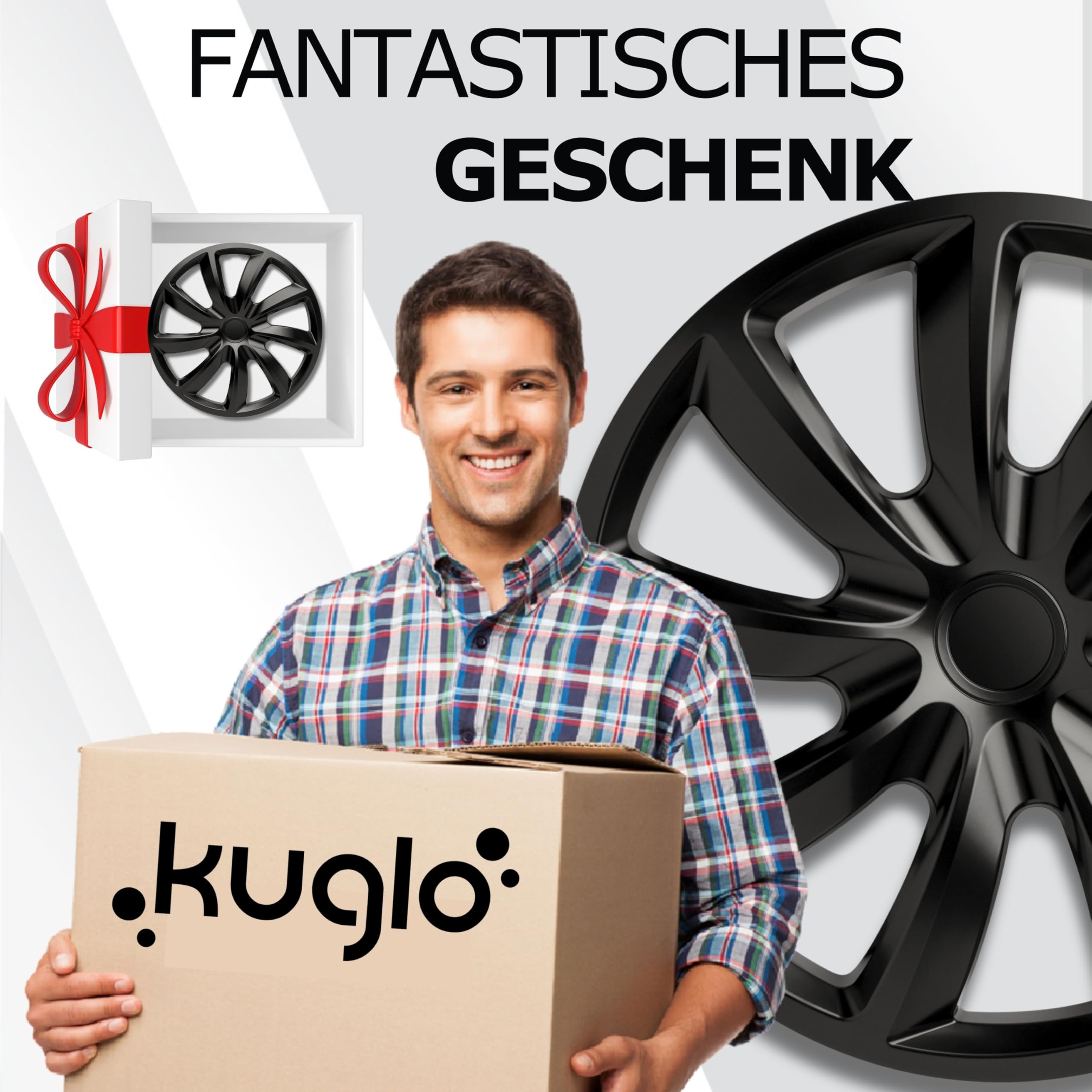 Radkappen 16 Zoll Schwarz Radzierblenden 4er-Set Aqua für Stahlfelgen | Zierkappen, Radblenden & Felgenabdeckung, rostfrei & witterungsbeständig, einfache Clip-Montage, für die meisten Automarken