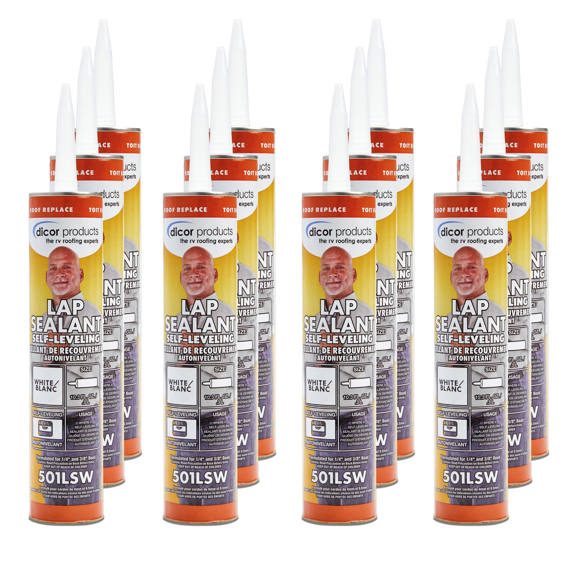 Dicor 501LSW-1 Self-Leveling Lap Sealant White 10.3 Oz 12-Pack product thumbnail 2