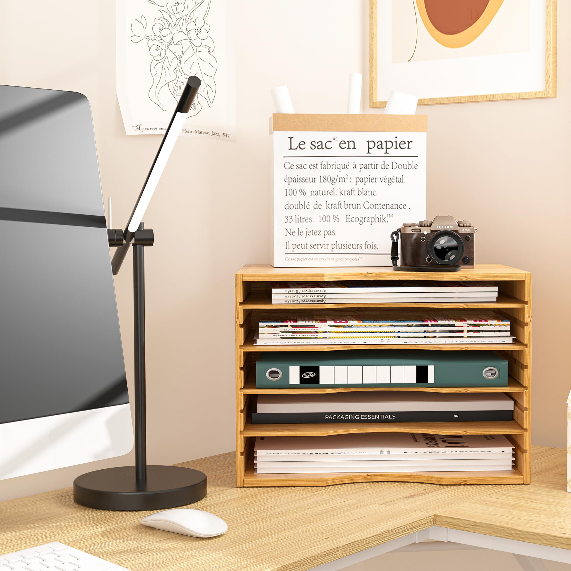 Documentenlade 12 Vakken Bureau Papierlade Houten Organizer Wit P 010178036686