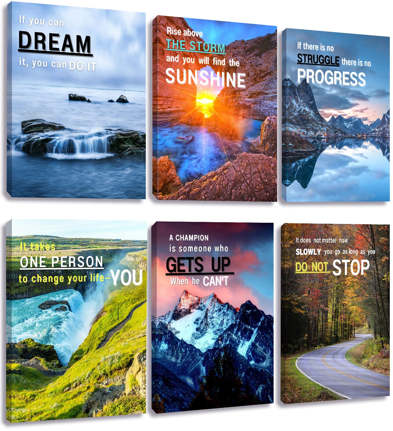 Buy Inspirational Quotes Canvas Wall art,Nature Theme Motivational Wall