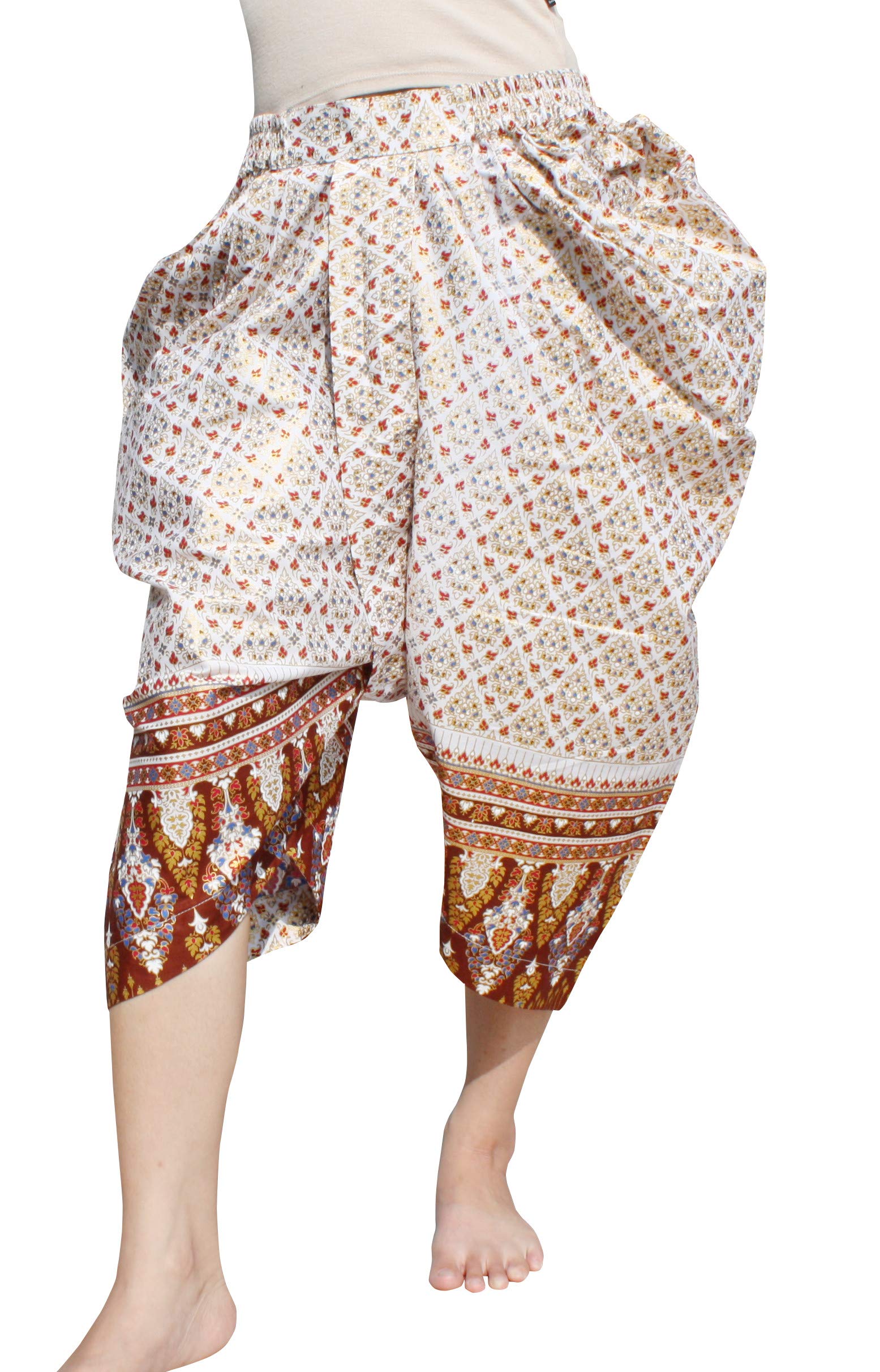 RaanPahMuang Sukhothai Traditional Mixed Fabric JonGrabaen Thai Pants