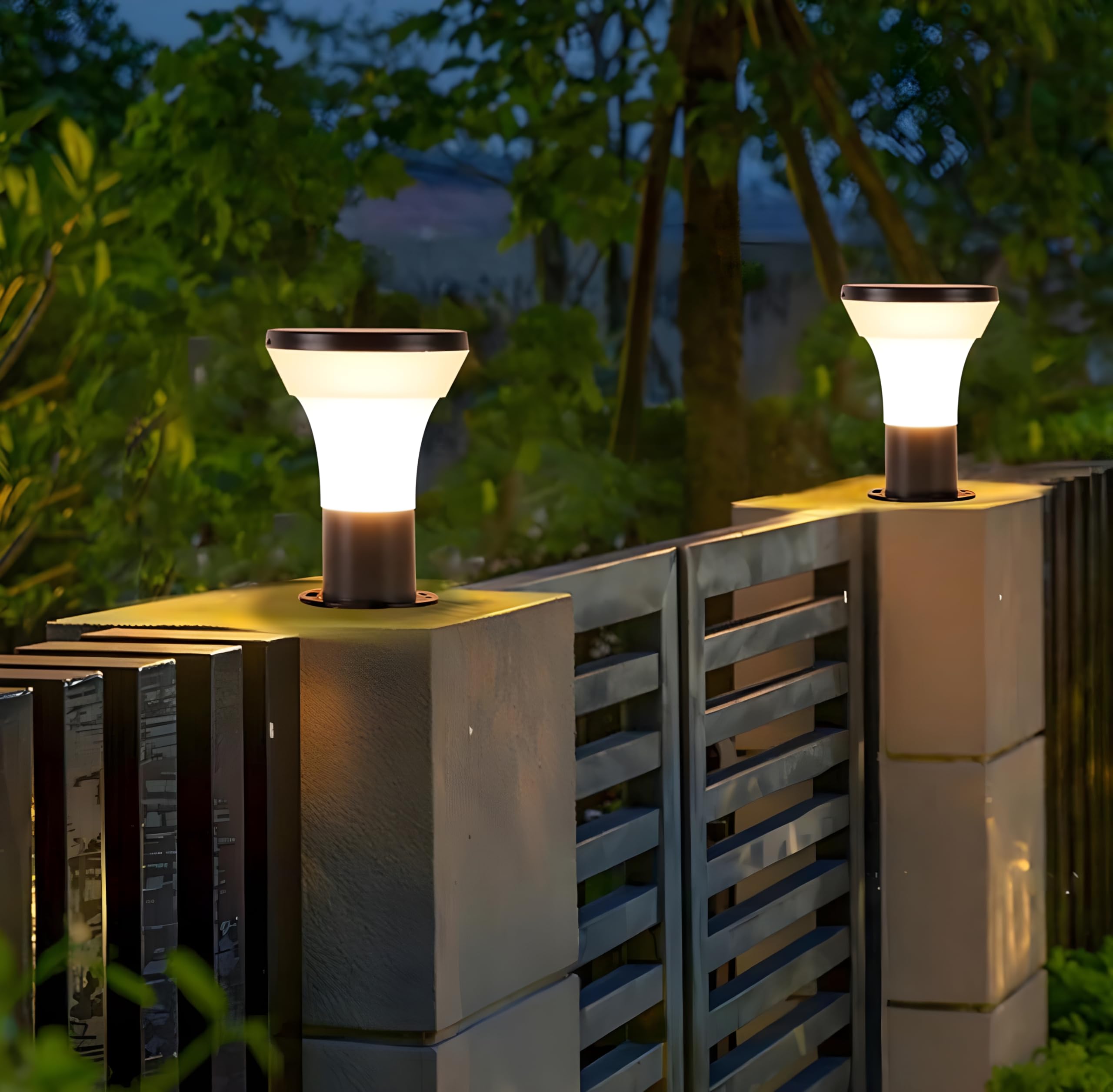 twixle GATE Light for Home gate/lamp/gate Lamps for Outdoor Waterproof/gate Light/Pillar Lights for Outdoor for Stairs, Boundries, Pillar, Garden (Simba Milky) (with Bulb, 2, Pack)-image-32