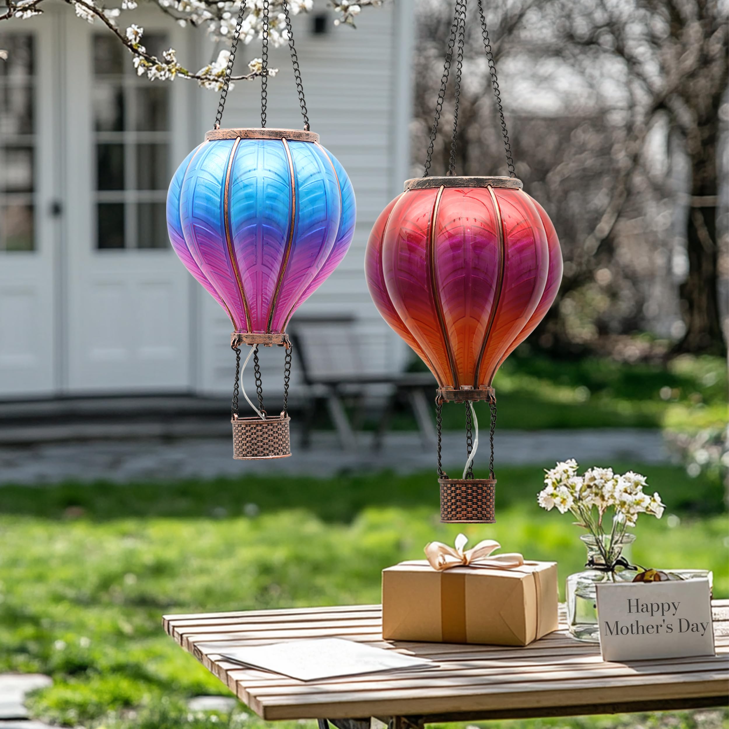 Hot Air Balloon Yard Decor Light Sunflower Hot Air Balloon Solar