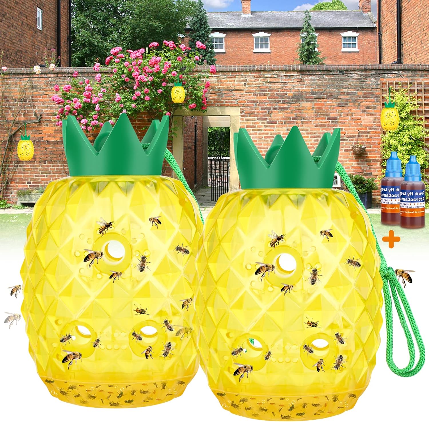 Wasp Traps Outdoor Hanging, Bee Traps Repellent Yellow
