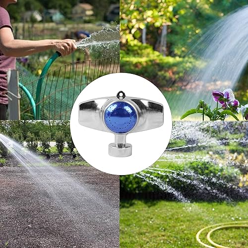 Miniatura 5 de Hourleey Aspersor de metal de 360 grados, aspersor de césped para patio, aspersor de patrón circular con flujo de agua suave para áreas pequeñas,