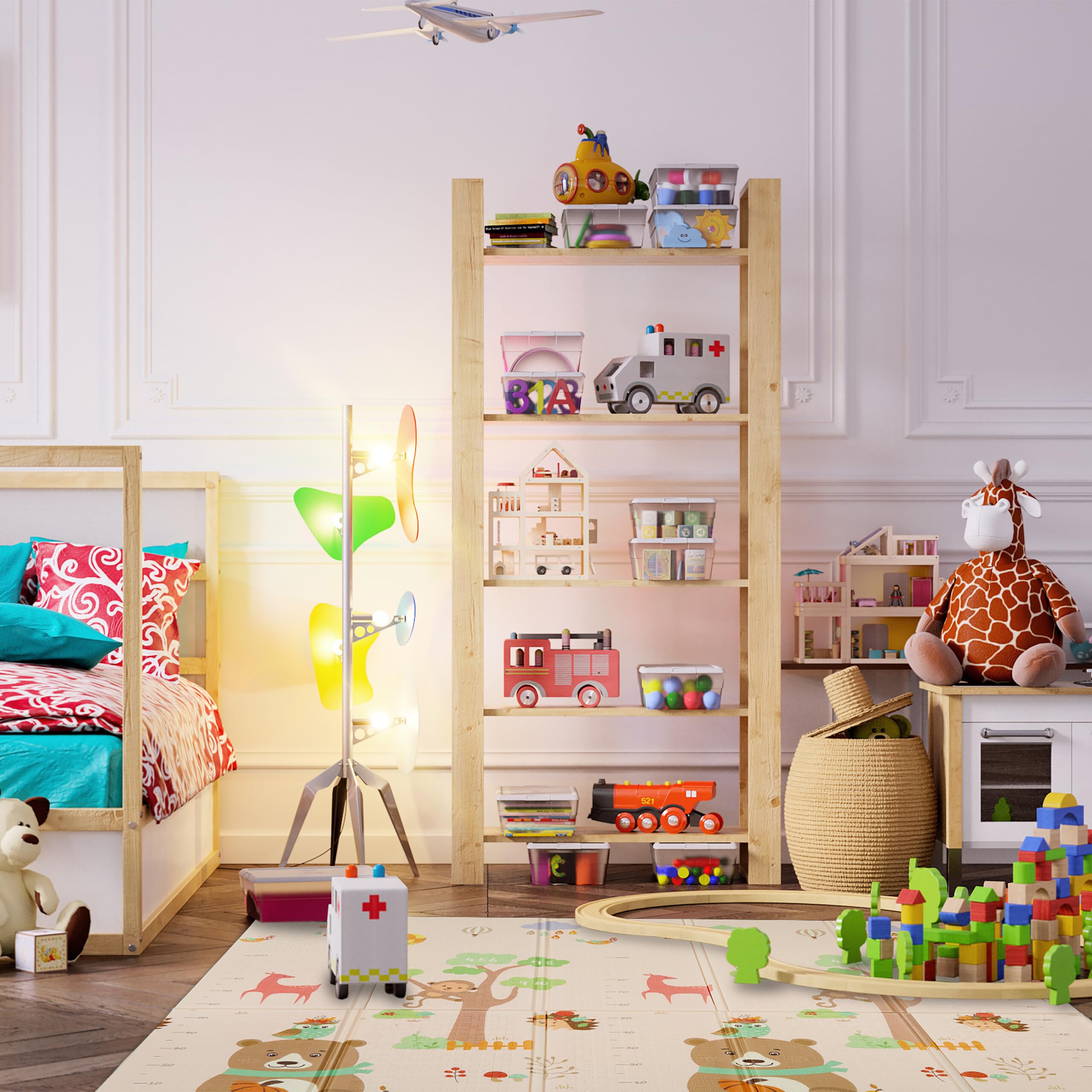 Relaxdays Tappeto Gioco per Bambini e Neonati, Tappetino per Gattonare, LxP: 200x180 cm, in Gomma XPE Atossica, Colorato