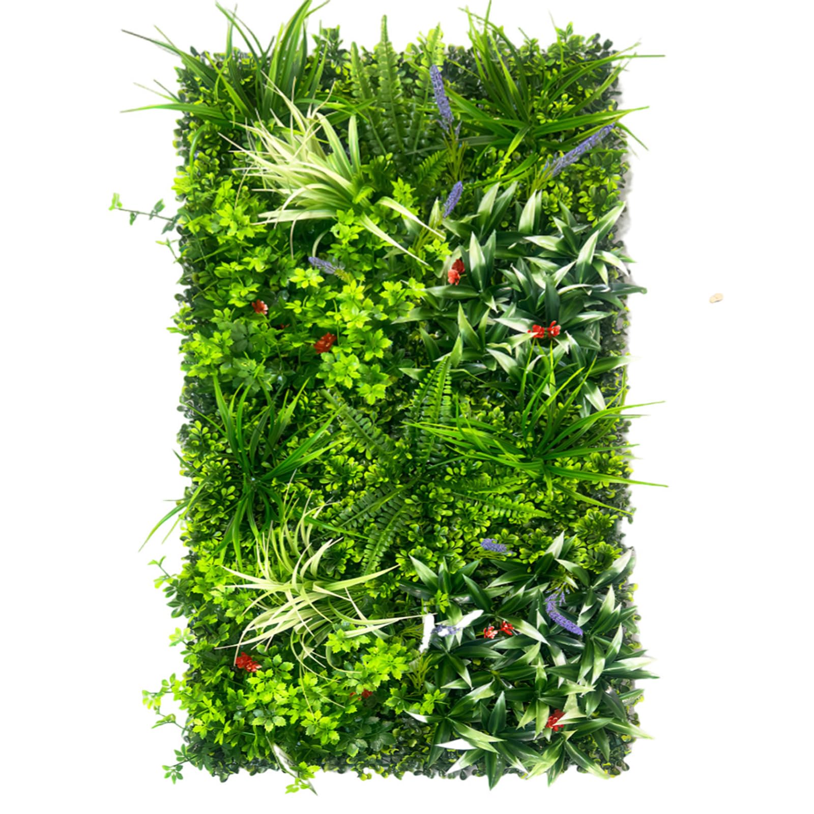 Artificial Green Wall Panel 50cm x 100cm for Indoor and Outdoor Use, Faux Plant Living Wall for Home Garden Office Shop Café Wedding Decor (N)