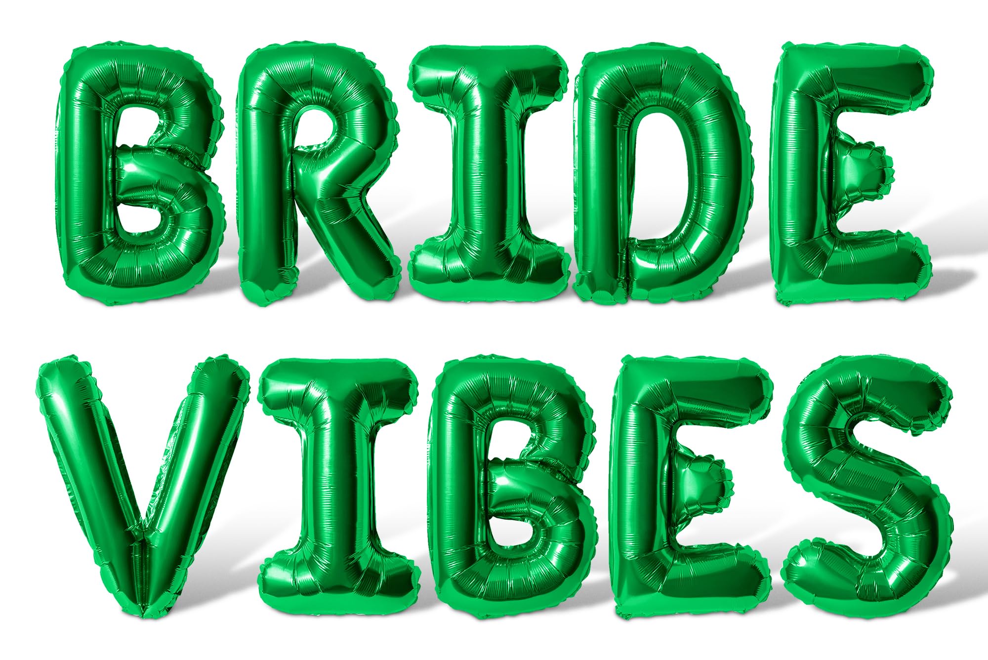 Letter Balloons - BRIDE VIBES 16" Inch Alphabet Letters Foil Mylar Balloon Bachelorette Party Banner (Green)