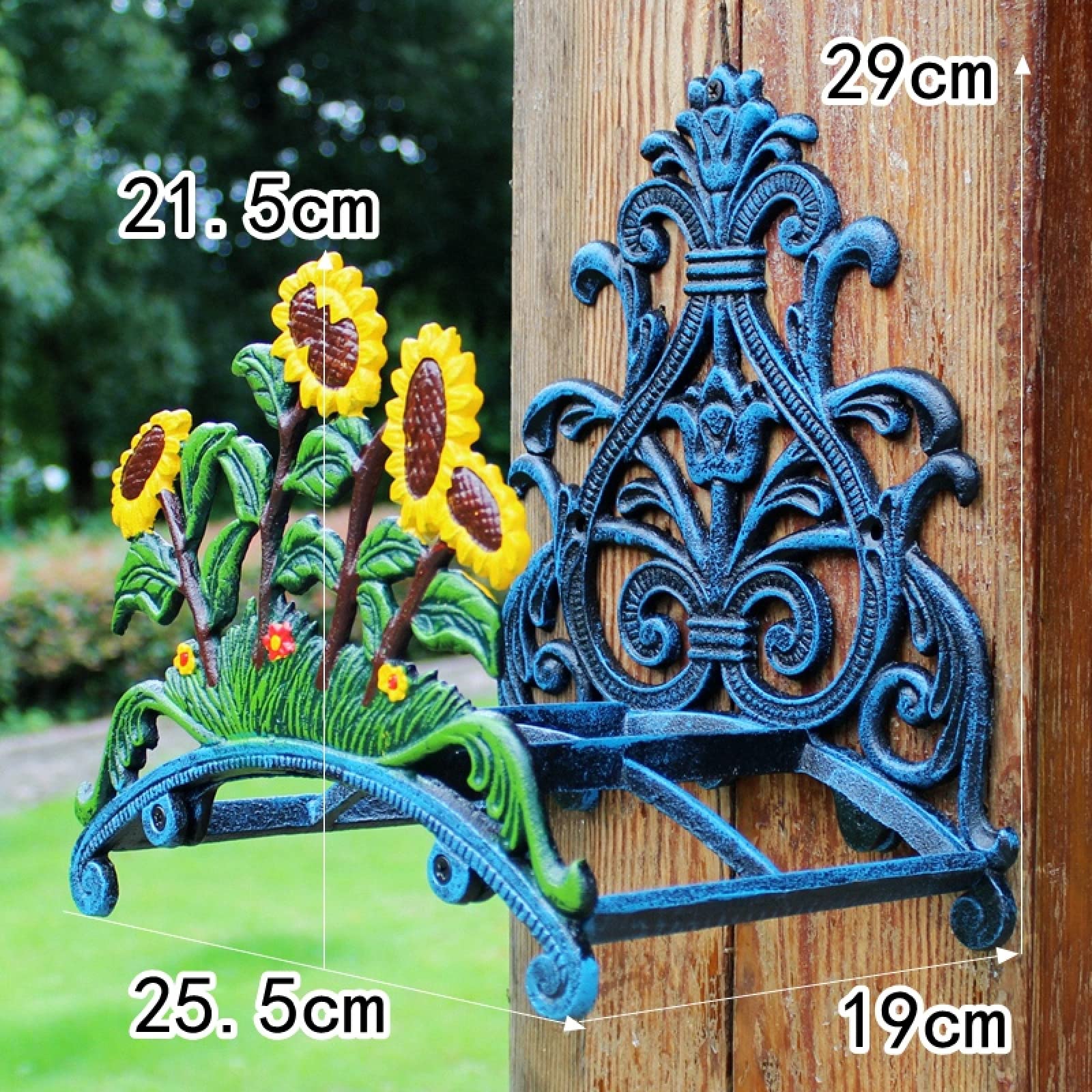 Soporte de manguera de agua de hierro forjado de hierro fundido, adornos de jardinería de hierro fundido, soporte de manguera de jardinería, soporte de manguera de agua de girasol