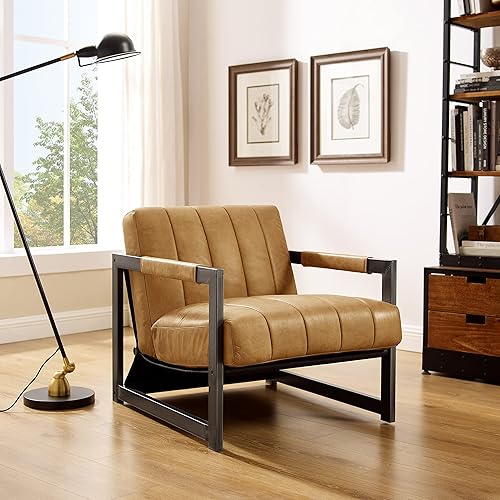 Miniatura 41 de Art Leon Juego de 2 sillas de acento de piel sintética moderna de mediados de siglo, silla de salón con patas de metal negro, color negro