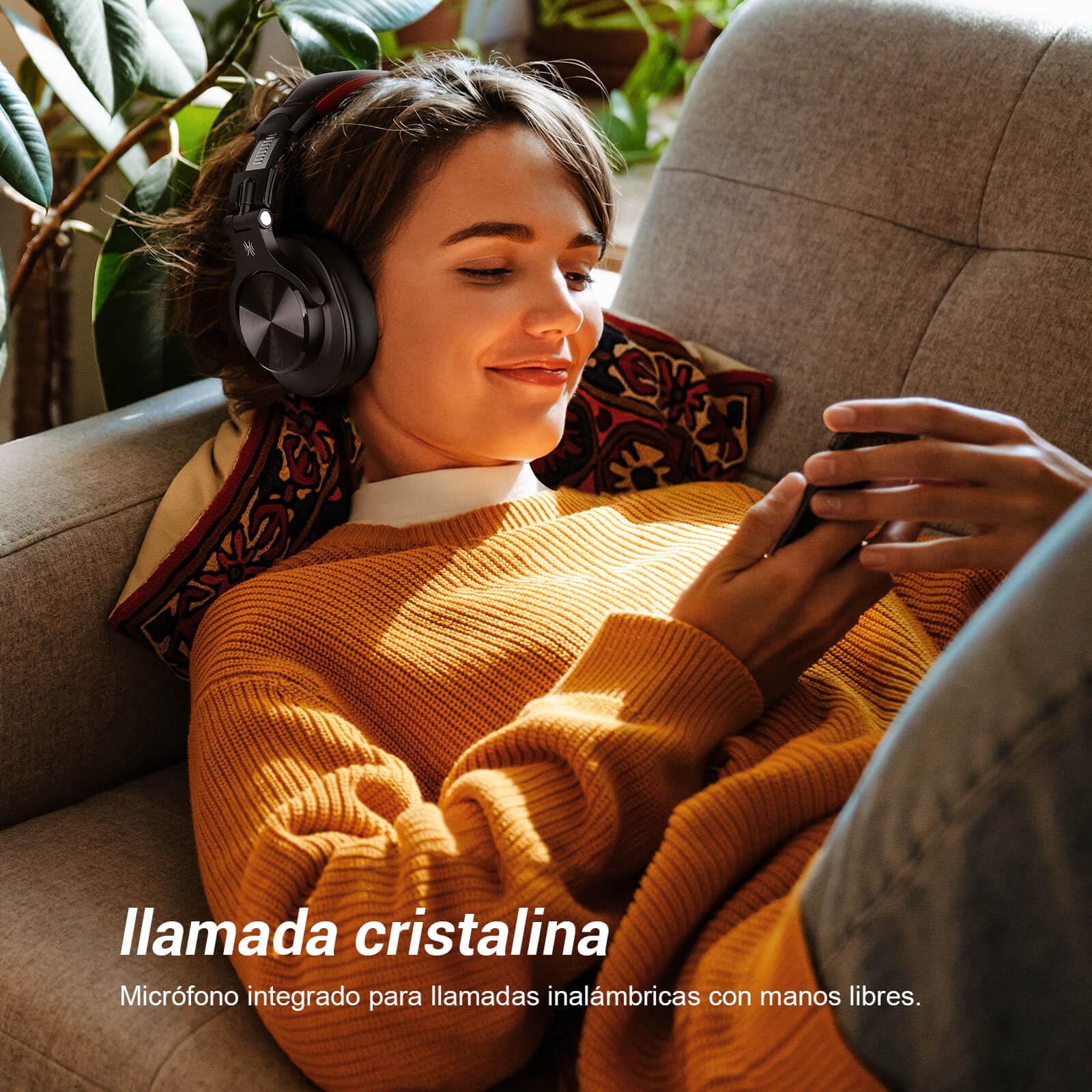 OneOdio A70 Auricurales Bluetooth Inalambricos 72H, Auriculares Diadema Cerrados con Puerto Compartido, Auriculares Cable de 3.5mm para DJ Piano Guitarra Grabación y Monitoreo AMP, Rojo