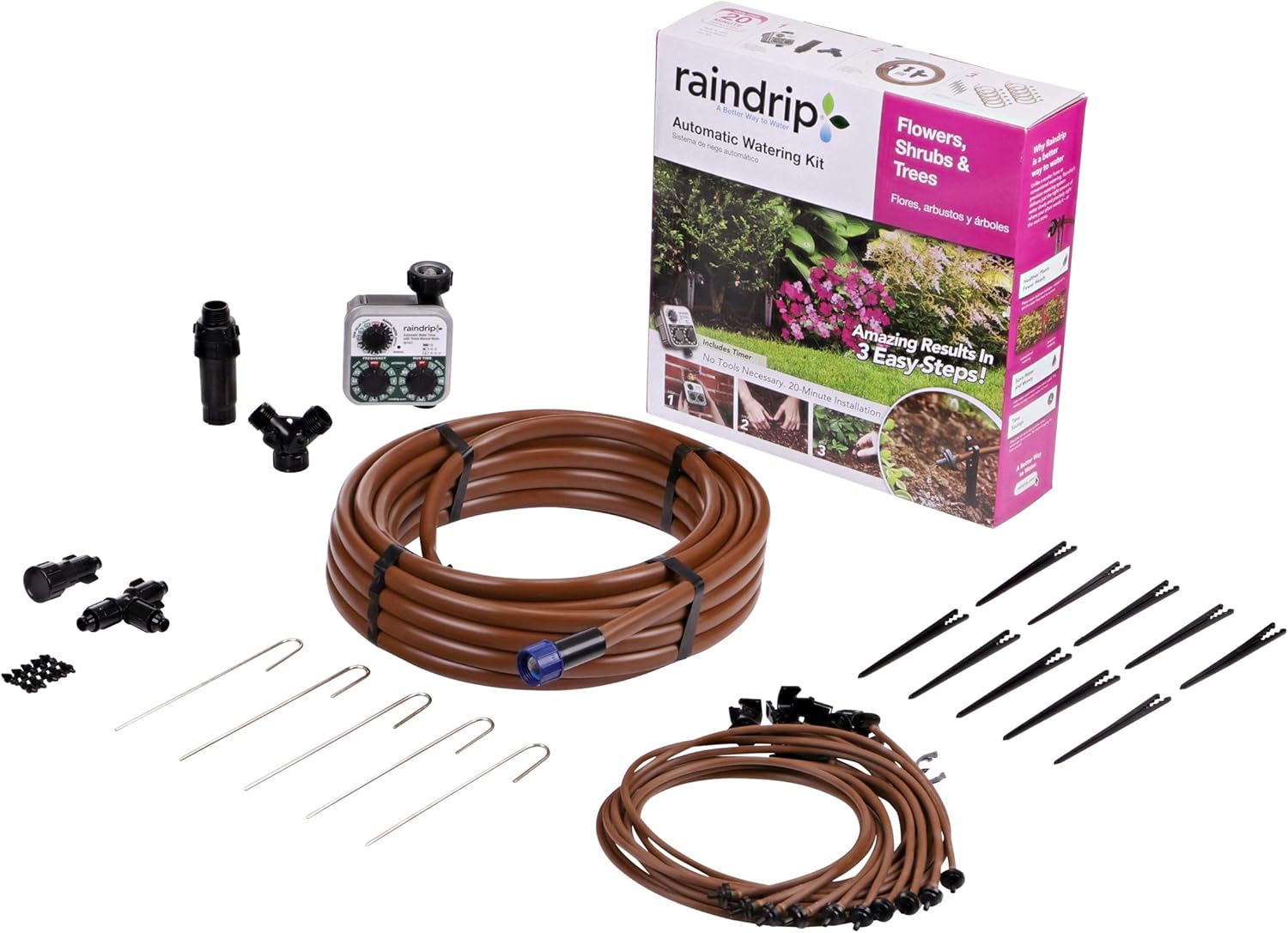 Raindrip SDFSTH1P Automatic Watering Kit with Timer, Black Brown Raindrip SDFSTH1P Automatic Watering Kit with Timer, Black Brown