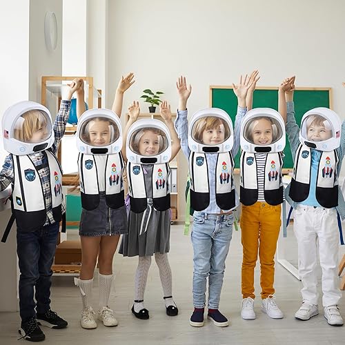 Miniatura 2 de Juego de 24 disfraces de astronauta para niños, incluye 12 chalecos de astronauta, 12 cascos de astronauta para niños, suministros de fiesta de