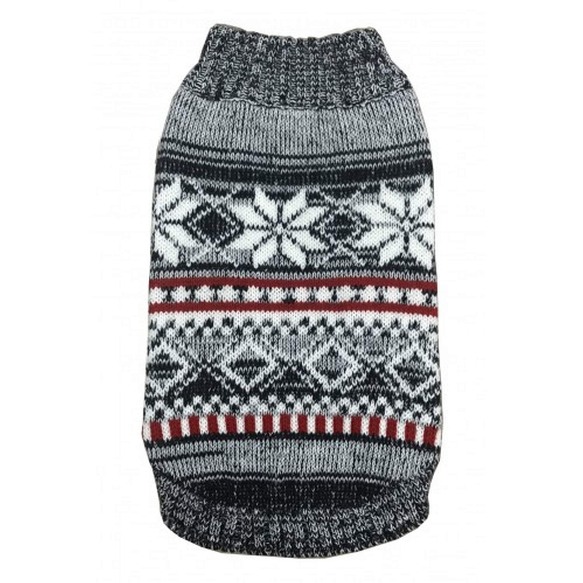 Hip Doggie HD-7SNSK-XL Snow Sky Sweater XL Dog Jumper, Grey with Snowflake