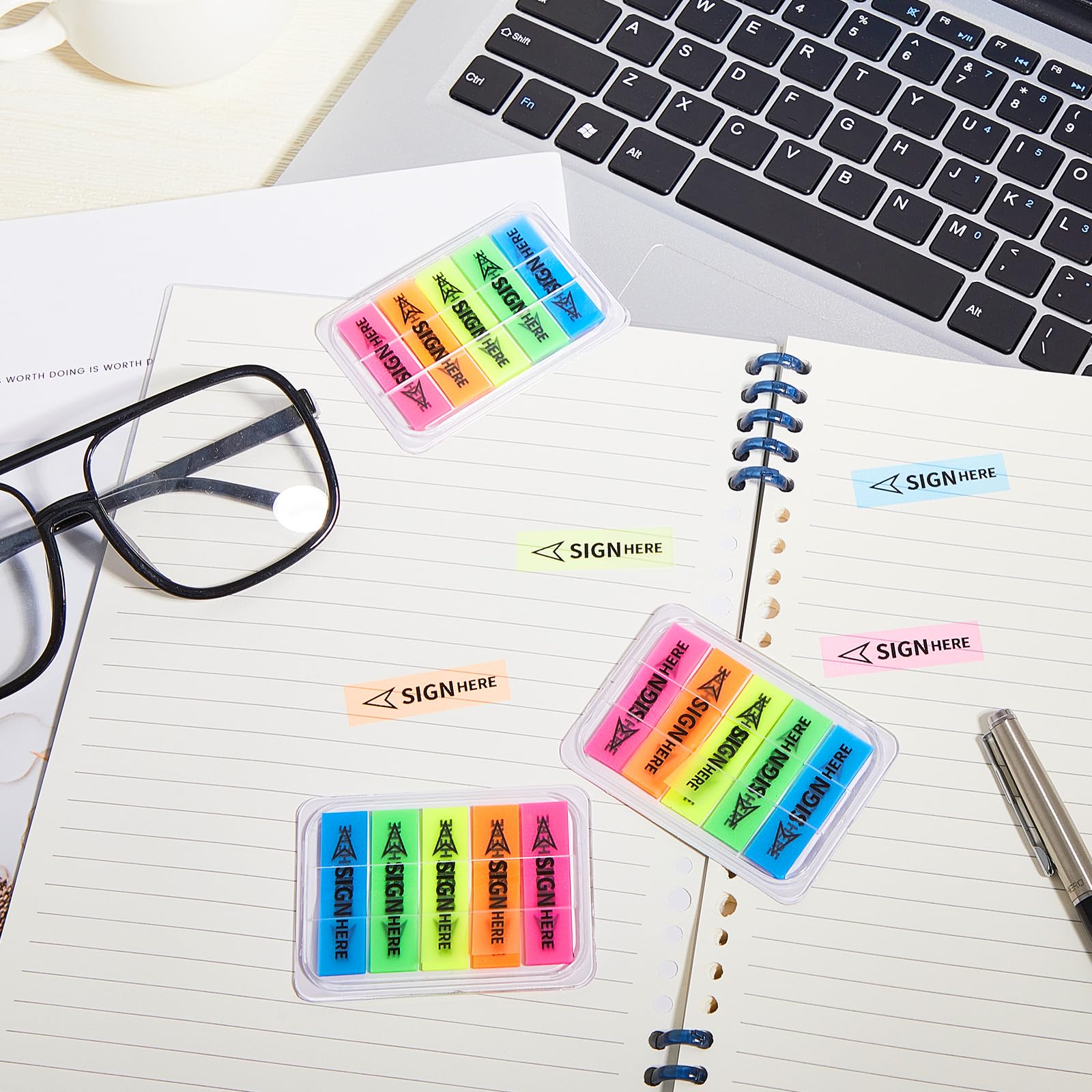 Sticky Tabs Sign Here Tabs Teling 2000 Pcs/ 20 Packs Sign Here Sign ...