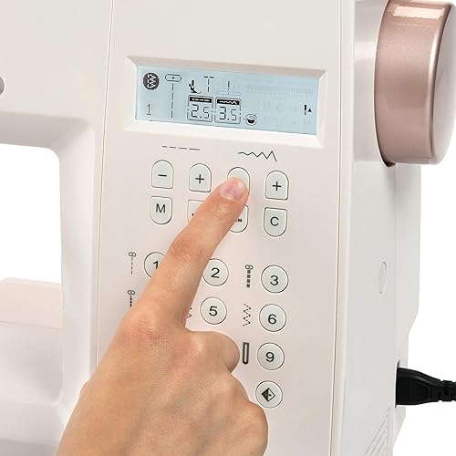 Miniatura 3 de EverSewn Celine - Máquina de coser controlada por computadora, 197 patrones de puntada, 1 alfabeto completo, perfecta para el alcantarillado