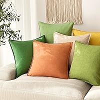 Vista 207 de Foindtower Paquete de 2 fundas de almohada decorativas de lino y liso, funda de cojín decorativa suave, estilo bohemio campestre para silla, sofá