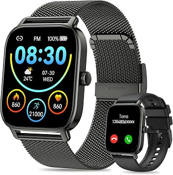 Smart Watch for Men Women Fitness Make Answer Call Digital Mens Watches Waterproof Running Step Tracker Smartwatch for Android Phones iPhone Samsung Compatible Heart Rate Monitor Pedometer