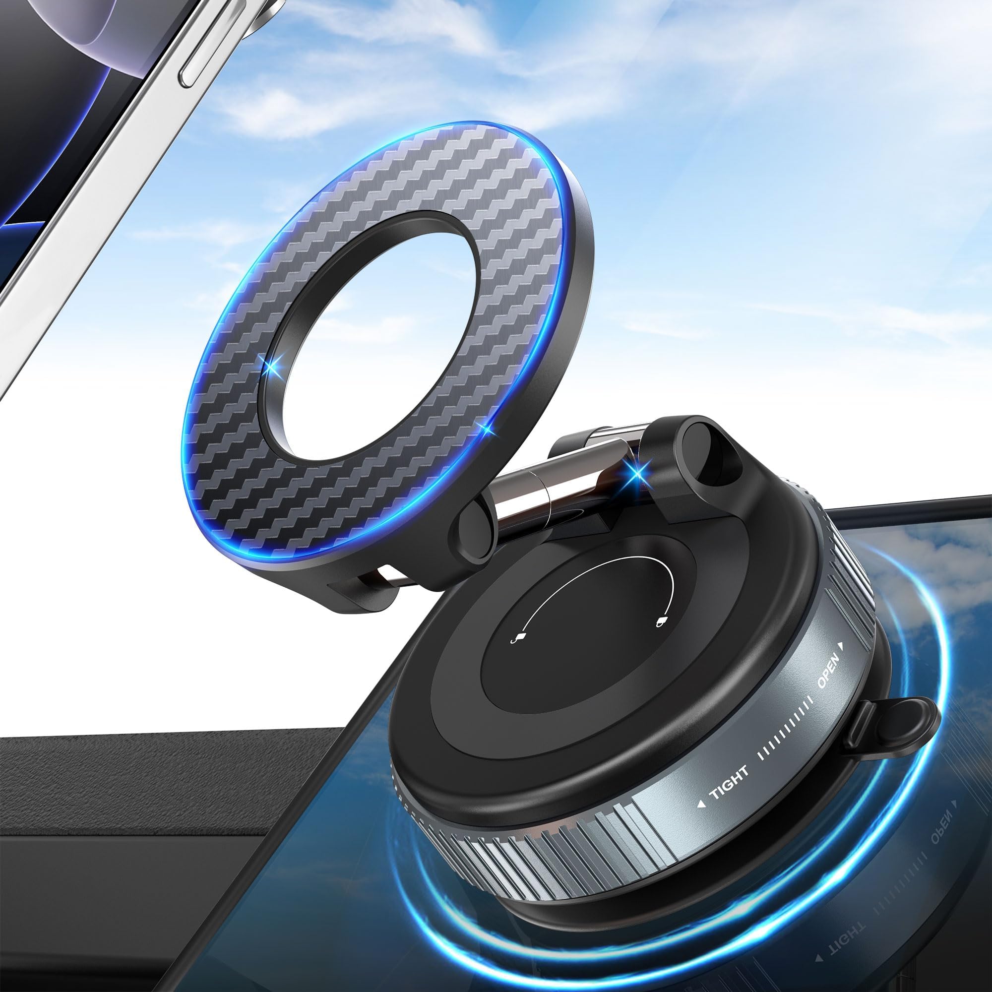 YDSTNiu 1 pack vacuum magnetic car phone mount holder fit for Lada Vesta Limousine AB Bj. 2017, dashboard air vent bracket handsfree auto cradle,Adsorption plane