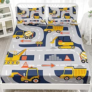 Kawaii Duck Twin XL Fitted Sheet Set – Cute Yellow Animal Bedding For Kids Rooms, 2 Pillowcases Included
