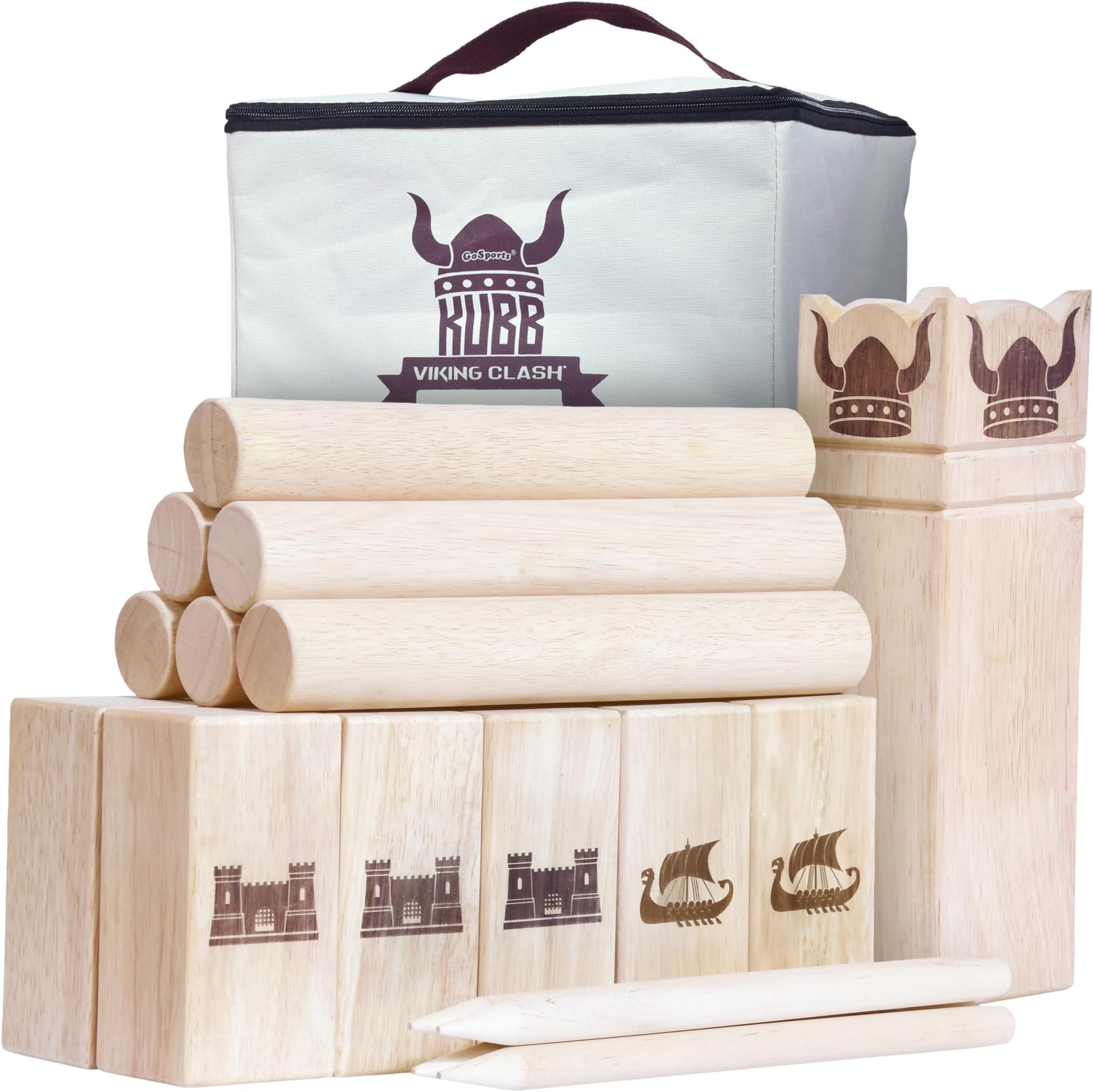 Kubb Yard Game Set - Choose Regulation or Backyard - Kuub Viking Chess Outdoor Game