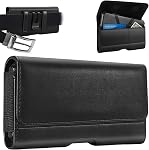 Mopaclle Holster de téléphone avec clip ceinture pour iPhone 17 Pro 16 Pro15 Pro 15 14 Pro 14 13 Pro 12 11 Galaxy S25 S24 S23 S22 S21 S20Leather Coffret de porte-bouchon pour téléphone cellulaire -Noir