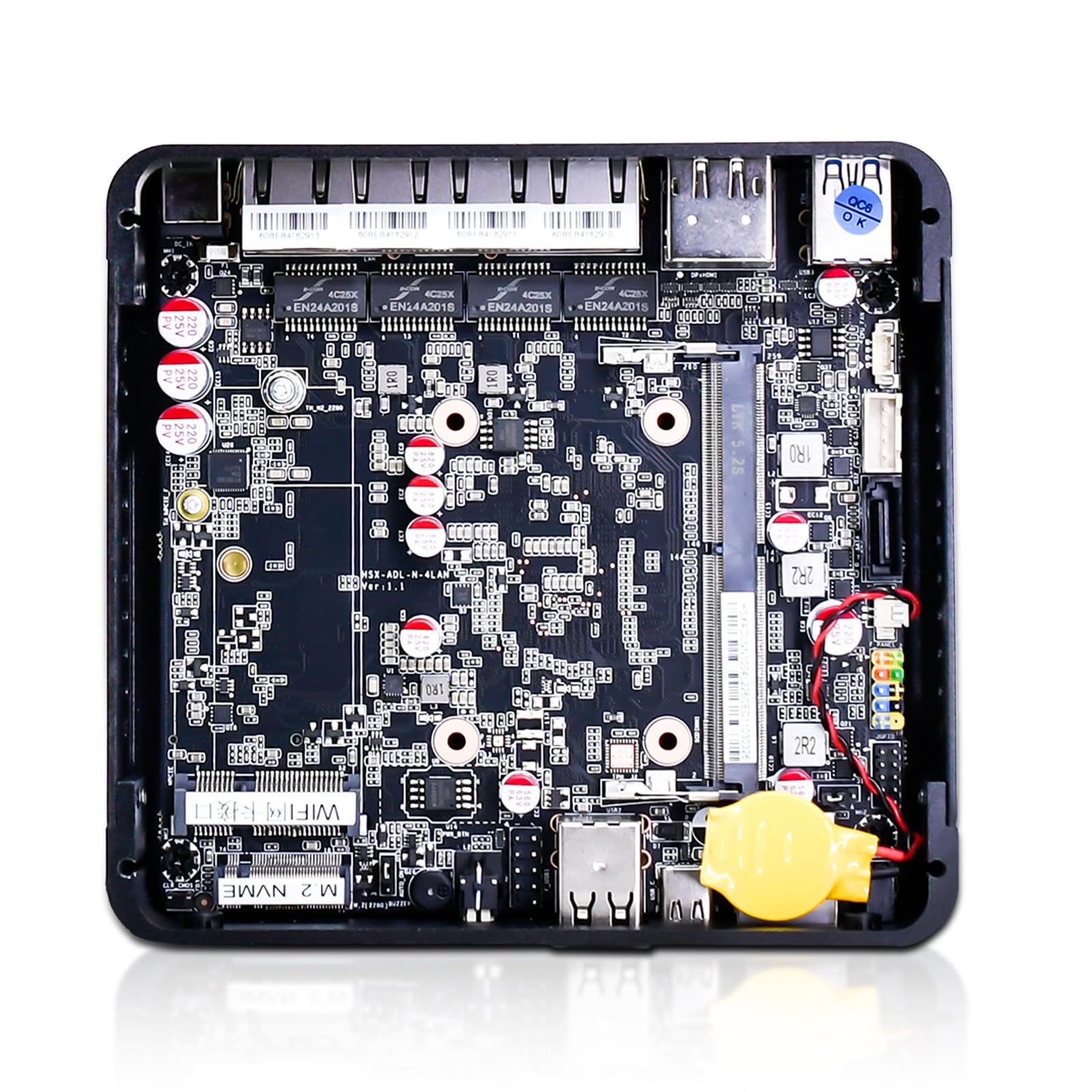 FakestarPC 12th Gen N150(Upgraded N100, 4C/4T) 2.5G Soft Router 4X i226-V LAN 1*COM RJ45 4USB Fanless Mini PC Firewall Computer Type-C pf-Sense PVE ESXi, No Ram No Storage
