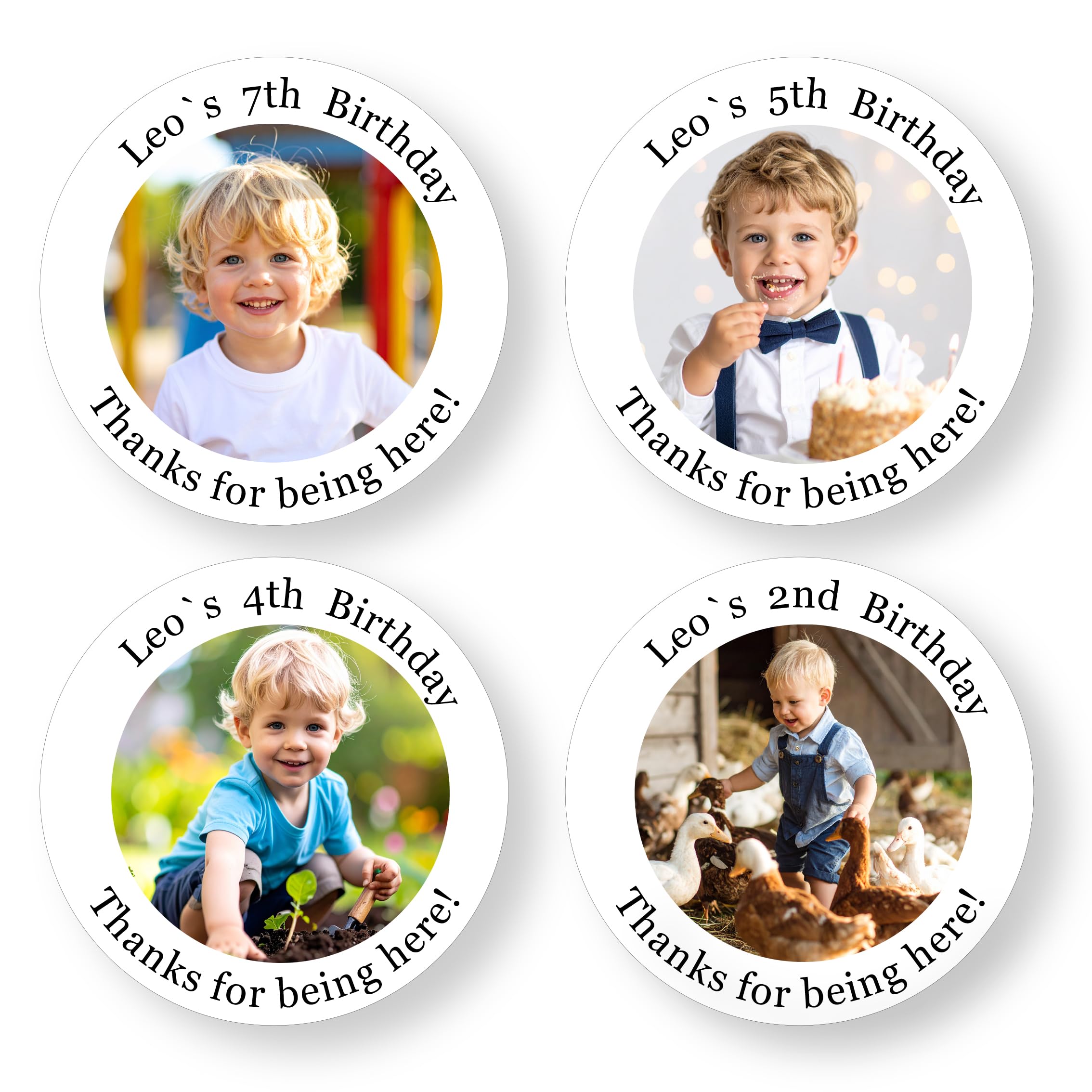 Personalised Birthday Stickers (Birthday, Glossy Finish, 37mm)