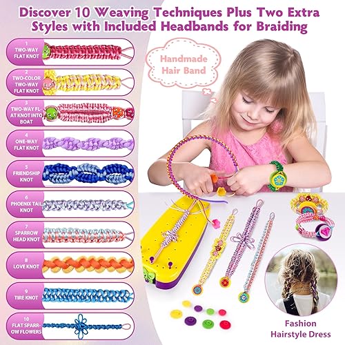 Miniatura 3 de FunMission Kit de pulseras de la amistad, kit de fabricación de pulseras de amistad para niñas, artes y manualidades para niños de 8 a 12 años,