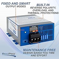 Vista 8 de RecPro Convertidor RV de 35 amperios Convertidor de potencia RV y cargador de batería Carga inteligente de 4 etapas 120 VCA a 12 VCC Rango