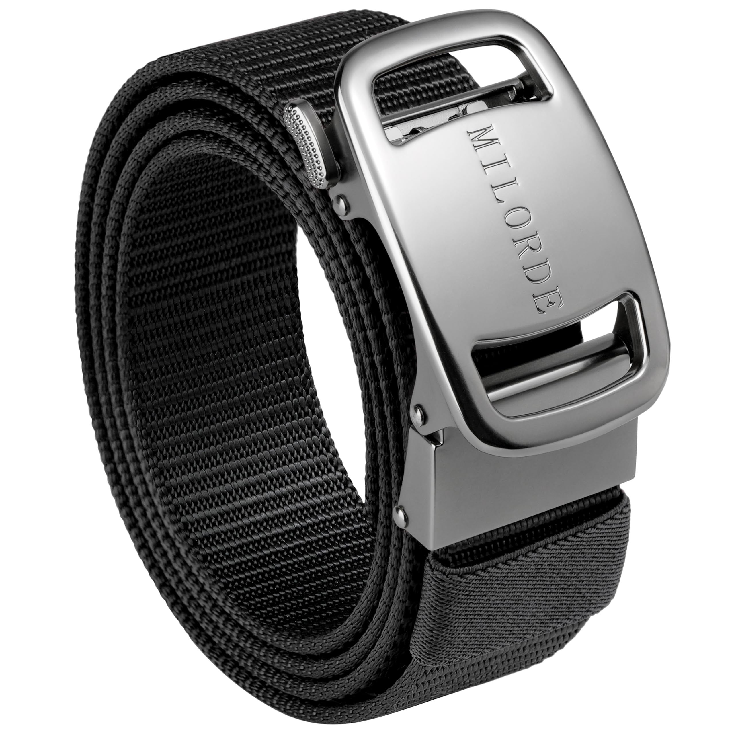 Milorde Men's Tank-Black Ratchet Nylon Web, 35Mm, Tactical Work Belt With Automatic Buckle Quick Release, Full Adjustable (,130Cm)